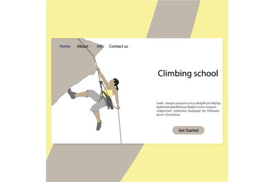 Sport climbing school landing page, extreme guide