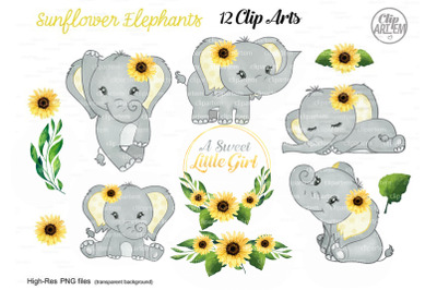 &quot; Sunflower Elephant Rustic PNG set, sublimation images