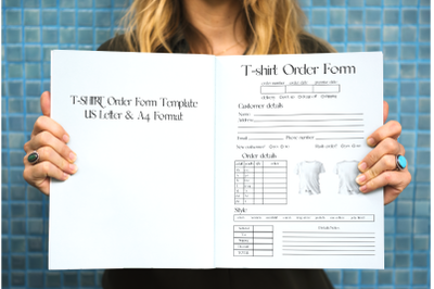 T-SHIRT Order Form Template, Simple Modern T-shirt Order Form, T-Shirt Business