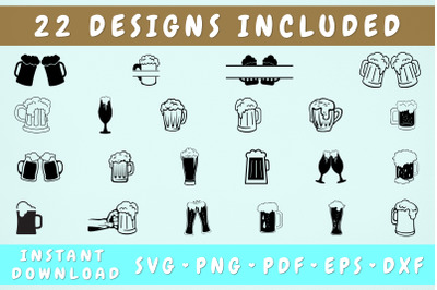 Beer Mug SVG Bundle - 22 Designs