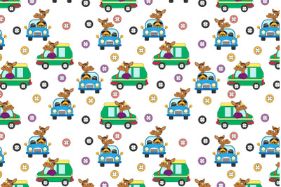 cute horse and car pattern