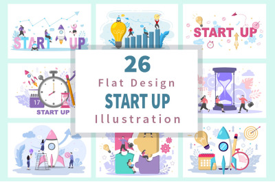 26 Business Startup Flat Illustration