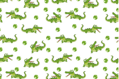 cute alligator cartoon pattern