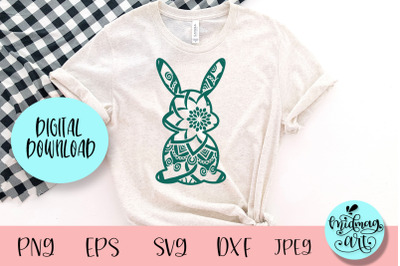 Bunny mandala svg&2C; easter svg