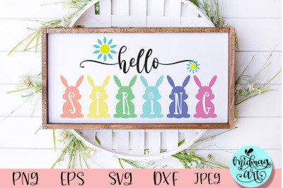 Hello spring wood sign svg, spring sign svg