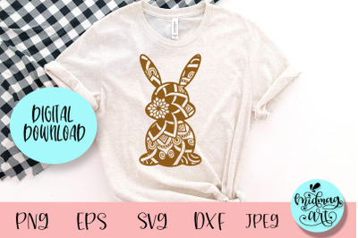 Mandala bunny svg&2C; easter svg