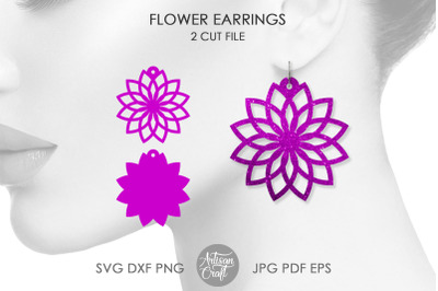 Floral earrings SVG cut file