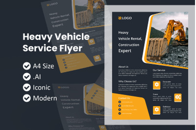 Heavy Vehicle Rental Brochure Template