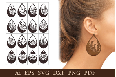 Earrings with natural elements. SVG