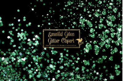 Emerald Green Glitter Clipart