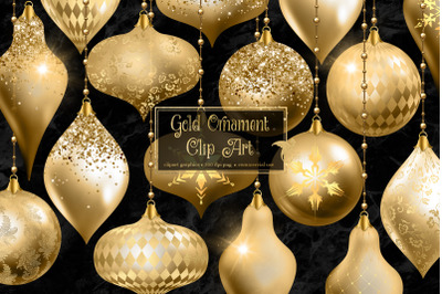 Gold Christmas Ornament Clipart