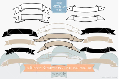 Ribbon Banners | Hand Drawn Decorative Elements | Scroll