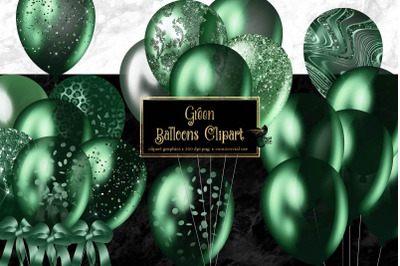 Green Balloons Clipart