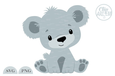 Baby Boy Bear Cub PNG SVG images sublimation cutting file