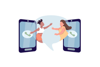 Stay in touch flat concept vector illustration
