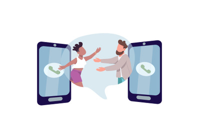 Communication flat concept vector illustration