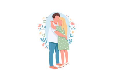 Happy couple flat concept vector illustration
