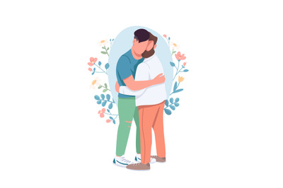 Gay couple flat concept vector illustration