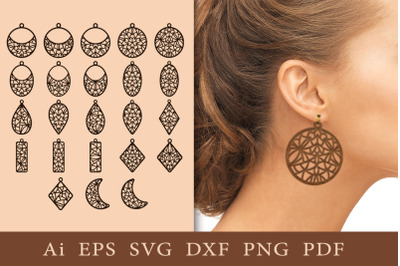 Earrings with openwork patterns. SVG