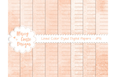 Lined Peach Journal Pages US Letter Size