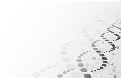 DNA background. Gray abstract helix genetics and hexagon molecular tex