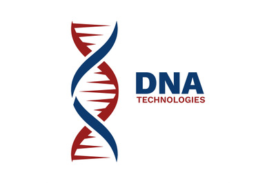 DNA emblem. Abstract helix, genetics and genome engineering science br