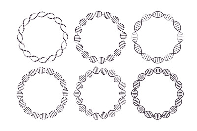 DNA round frames. Circle framing with