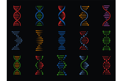 DNA signs. Human chromosome genetic spiral structure&2C; genome helix. Bi