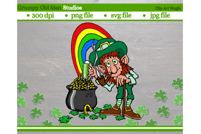 saint patrick&#039;s day leprechaun with rainbow