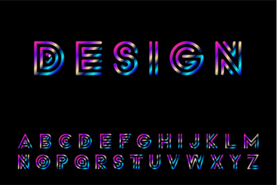 Color gradient striped alphabet