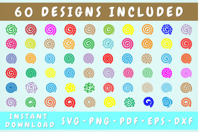 Rolled Paper Flower SVG Mega Bundle - 60 Designs