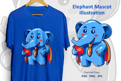 Cute Elephant Mascot Illustration