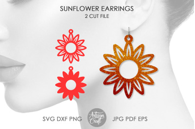 Sunflower earrings, SVG files