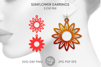 Sunflower earrings&2C; SVG files