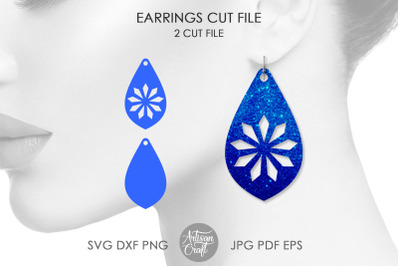 Teardrop earring template, SVG