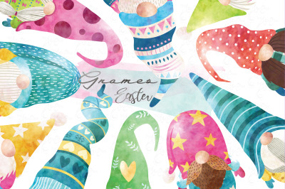 Watercolor Easter Gnomes Collections