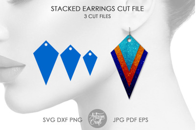 Stacked earrings template , geometric earrings