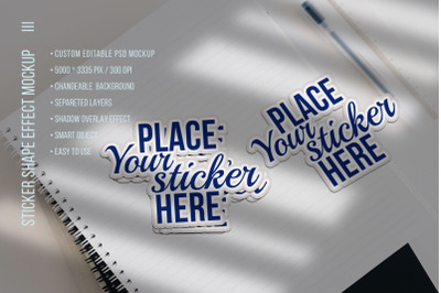 Sticker Shape or Text Effects Mockup