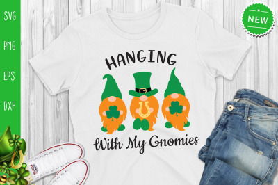 Hanging With My Gnomies Svg, St. Patricks Gnomes Svg