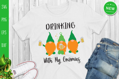 Drinking With My Gnomes Svg, St. Patrick&#039;s Day Gnomes