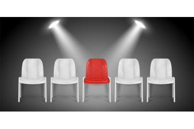 Vacant chairs. Hiring vector concept. Job recruiting. Job chair empty,