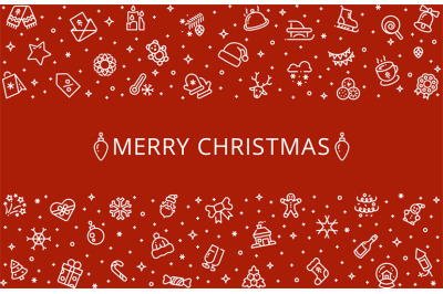 Christmas background. Holiday banner&2C; Christmas card with borders. Win