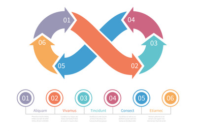 Loop symbol. Infinity vector infographic element. Colorful mobius loop