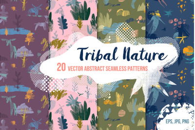 TRIBAL NATURE. 20 VECTOR PATTERNS