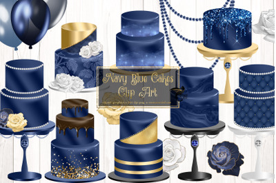 Navy Blue Cakes Clipart