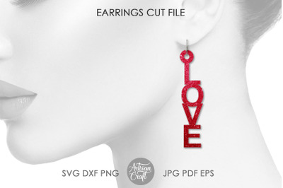 Love Earrings, Laser Cut File