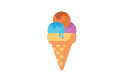 amusement parks ice cream flat icon