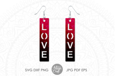 Love script earrings, SVG cut files