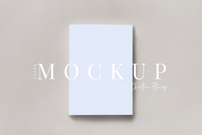 Minimal Flat Lay Paper Card Mockup&2C; Poster Wall Art Mockup