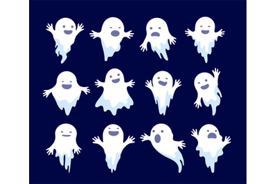 Ghost. Halloween spooky phantom, scary spirits. Mystery dead monsters